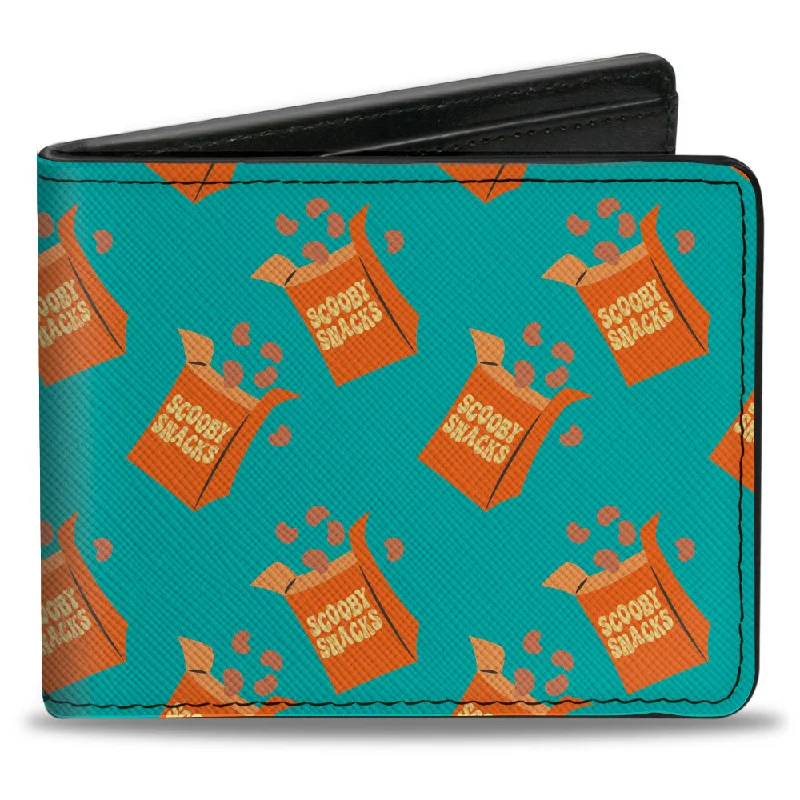 Money clips vs traditional wallets Laser-Cut Metal Passport Covers & Wallets with Geometric Designs for Tech-SavvyBi-Fold Wallet - Scooby Doo Scooby Snacks Box Collage Blue