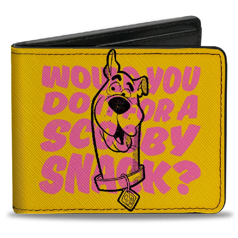 Best money clips for cash and cards Cowhide Leather Passport Covers & Wallets with a Rustic Western LookBi-Fold Wallet - Scooby Doo WOULD YOU DO IT FOR A SCOOBY SNACK? Pose Yellow/Pink/Black