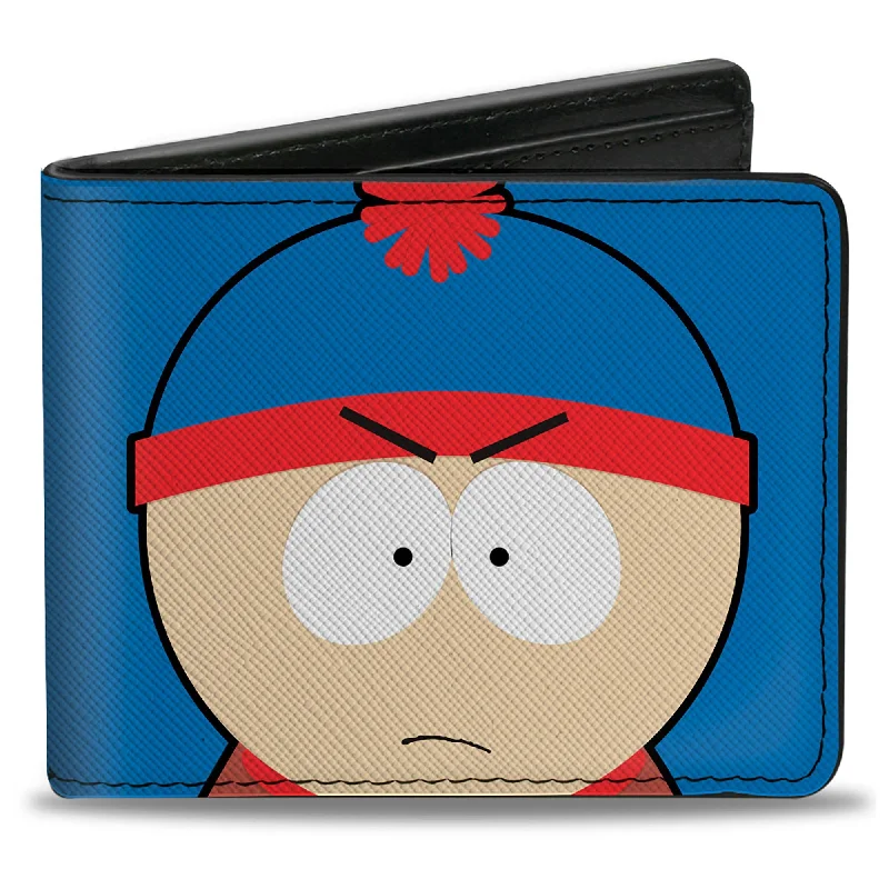 Money clips for women with sleek designs Silver-Plated Passport Covers & Wallets with Gemstone Accents for Elegant WomenBi-Fold Wallet - South Park Stan Face Character Close-Up Blue Money clips for women with sleek designs Silver-Plated Passport Covers & Wallets with Gemstone Accents for Elegant WomenBi-Fold Wallet - South Park Stan Face Character Close-Up Blue