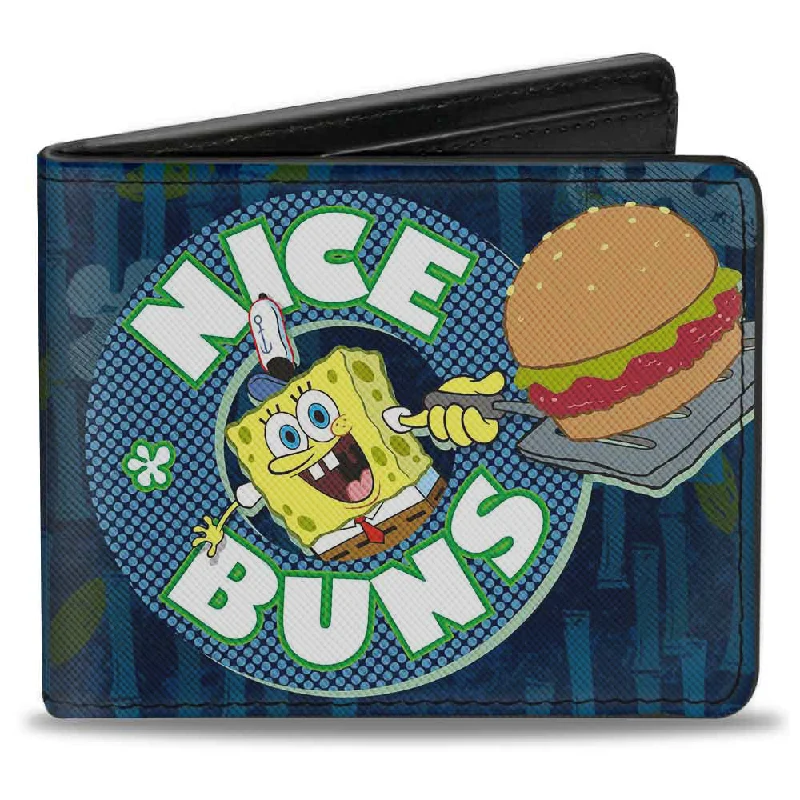 Top-rated money clips for everyday use Foldable Passport Covers & Wallets Made of Flexible PVC for Easy StorageBi-Fold Wallet - SpongeBob NICE BUNS