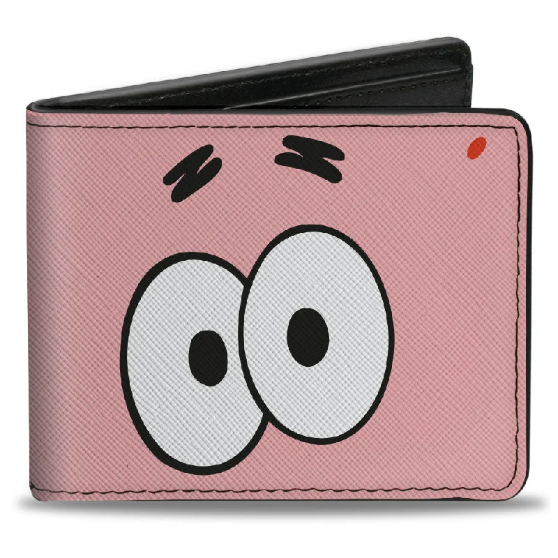Custom money clips for corporate gifts Laser-Cut Metal Passport Covers & Wallets with Geometric Designs for Tech-SavvyBi-Fold Wallet - SpongeBob SquarePants Patrick Starfish Eyes CLOSE-UP Pink