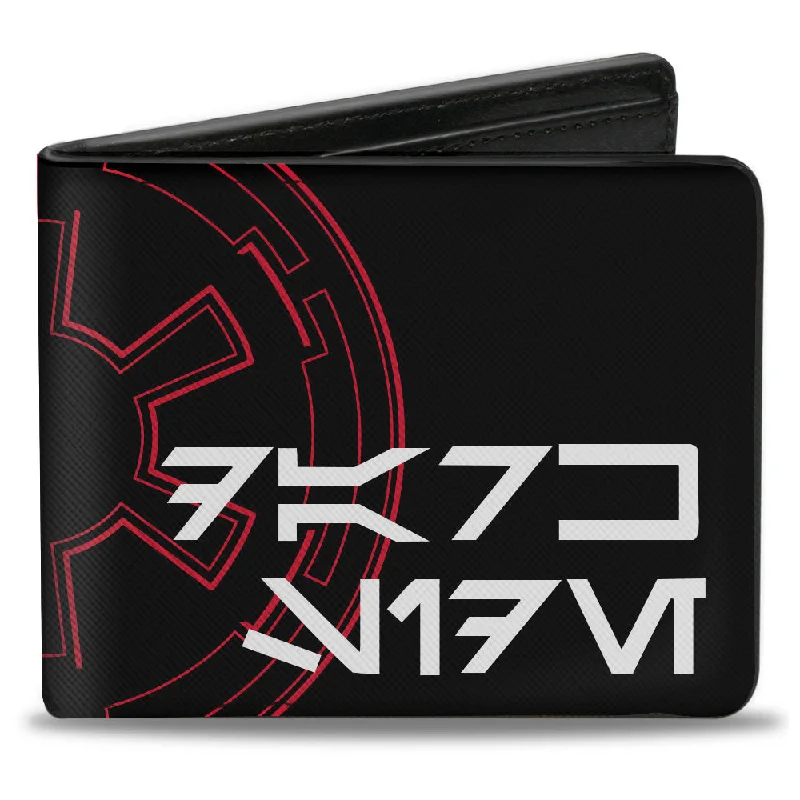 Best money clips for cash and cards Vintage-Style Passport Covers & Wallets with Brass Hardware for Retro EnthusiastsBi-Fold Wallet - Star Wars Aurebesh DARK SIDE Galactic Empire Insignia Black Red Gray White