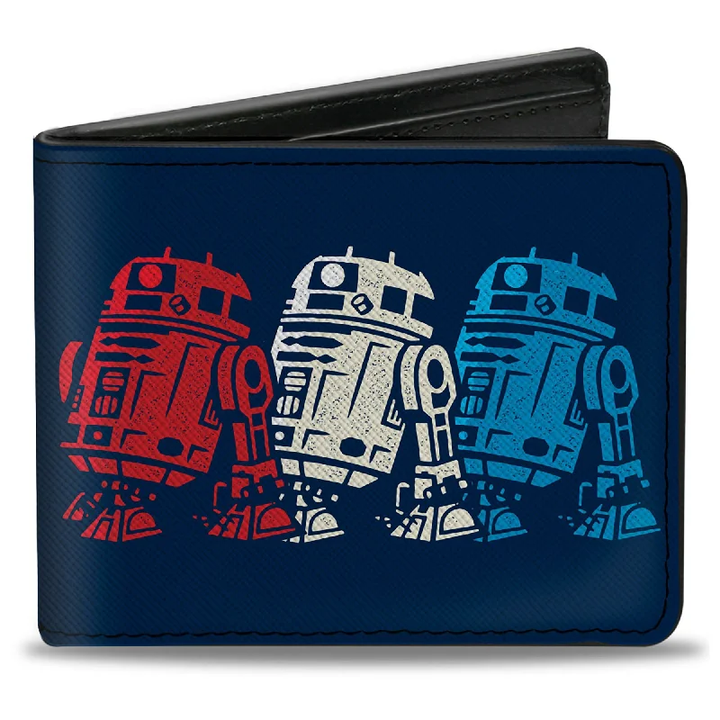 Slim money clips for minimalist wallets Silver-Plated Passport Covers & Wallets with Gemstone Accents for Elegant WomenBi-Fold Wallet - Star Wars R2-D2 Americana Blues/Red/White