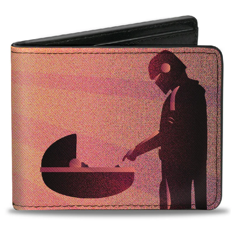 Top-rated money clips for everyday use Monogrammed Leather Passport Covers & Wallets as Personalized GiftsBi-Fold Wallet - Star Wars The Child and The Mandalorian Touching Fingers Sun Rays