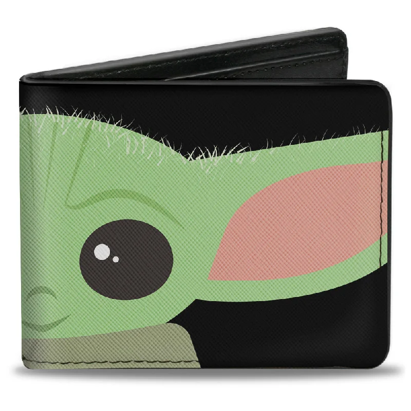 Money clips for holding large amounts of cash Antique Copper Passport Covers & Wallets with Intricate Engravings for CollectorsBi-Fold Wallet - Star Wars The Child Chibi Face CLOSE-UP Black