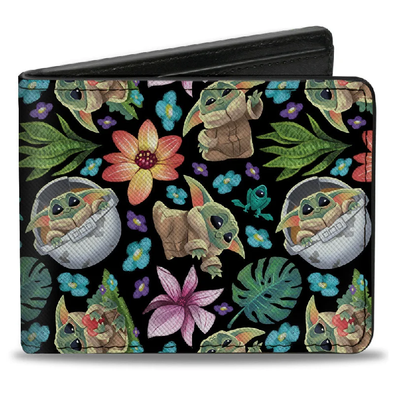 Best money clips for cash and cards Glittery Sequined Passport Covers & Wallets for Party LoversBi-Fold Wallet - Star Wars The Child Poses and Floral Collage Black Multi Color Best money clips for cash and cards Glittery Sequined Passport Covers & Wallets for Party LoversBi-Fold Wallet - Star Wars The Child Poses and Floral Collage Black Multi Color