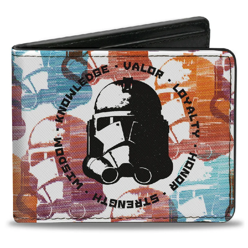 Eco-friendly money clips made from sustainable materials Vintage-Style Passport Covers & Wallets with Brass Hardware for Retro EnthusiastsBi-Fold Wallet - Star Wars The Clone Wars Clone Trooper Helmet Weathered White Multi Color Black Eco-friendly money clips made from sustainable materials Vintage-Style Passport Covers & Wallets with Brass Hardware for Retro EnthusiastsBi-Fold Wallet - Star Wars The Clone Wars Clone Trooper Helmet Weathered White Multi Color Black