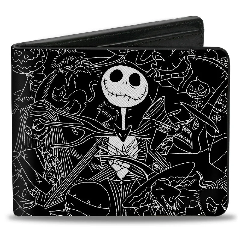Best money clips for cash and cards Foldable Passport Covers & Wallets Made of Flexible PVC for Easy StorageBi-Fold Wallet - The Nightmare Before Christmas Character Doodles Black White Best money clips for cash and cards Foldable Passport Covers & Wallets Made of Flexible PVC for Easy StorageBi-Fold Wallet - The Nightmare Before Christmas Character Doodles Black White