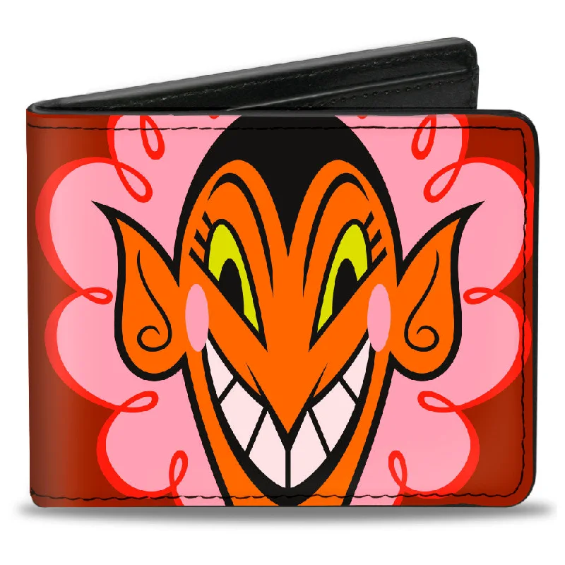 Stainless steel money clips for durability Leather Passport Covers & Wallets with Handmade Stitching for Luxury TravelersBi-Fold Wallet - The Powerpuff Girls HIM Face Close-Up Red