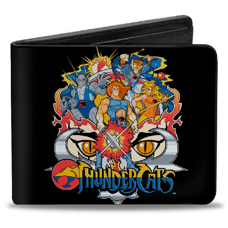 Money clips for women with sleek designs Waterproof Nylon Passport Covers & Wallets for Outdoor AdventuresBi-Fold Wallet - THUNDERCATS Classic Series Group Pose Title Graphic