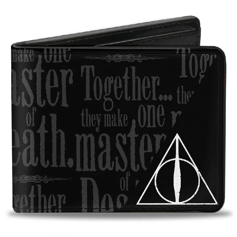 How to clean and maintain metal money clips Vegan Leather Passport Covers & Wallets for Environmentally Conscious PeopleBi-Fold Wallet - TOGETHER...THEY MAKE ONE MASTER OF DEATH. Deathly Hallows Symbol + HP Logo Black Grays White