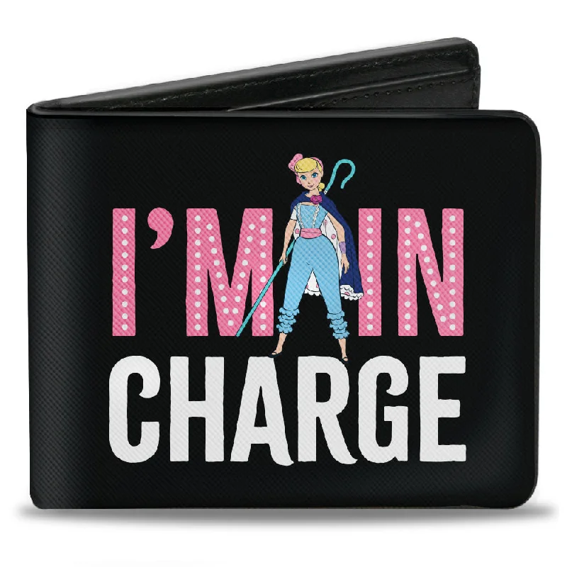 Top-rated money clips for everyday use Silver-Plated Passport Covers & Wallets with Gemstone Accents for Elegant WomenBi-Fold Wallet - Toy Story Bo Peep I'M IN CHARGE Standing Pose Black Pink White
