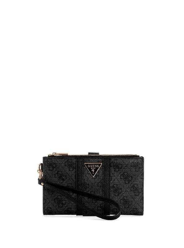 Money clips with magnetic closure Colorful Floral-Printed Passport Covers & Wallets for Fashionable WomenBlack Logo Noreen Double Zip Wallet Money clips with magnetic closure Colorful Floral-Printed Passport Covers & Wallets for Fashionable WomenBlack Logo Noreen Double Zip Wallet