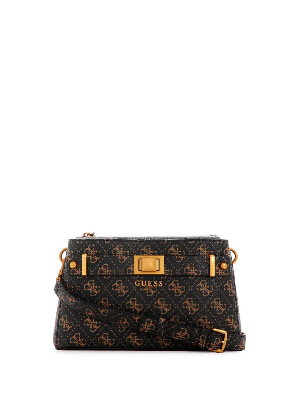 Top-rated money clips for everyday use Animal-Print Passport Covers & Wallets for Trendy FashionistasBrown Logo Aieta Society Crossbody Bag