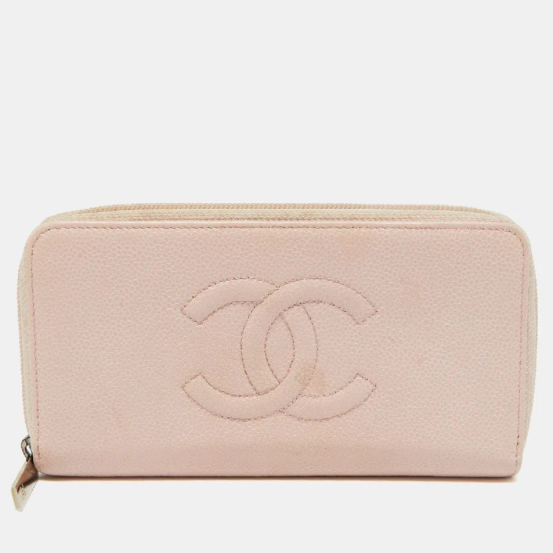 Lightweight money clips for travel Foldable Passport Covers & Wallets Made of Flexible PVC for Easy StorageChanel Pink Caviar Leather Cc Timeless Zip Around Wallet