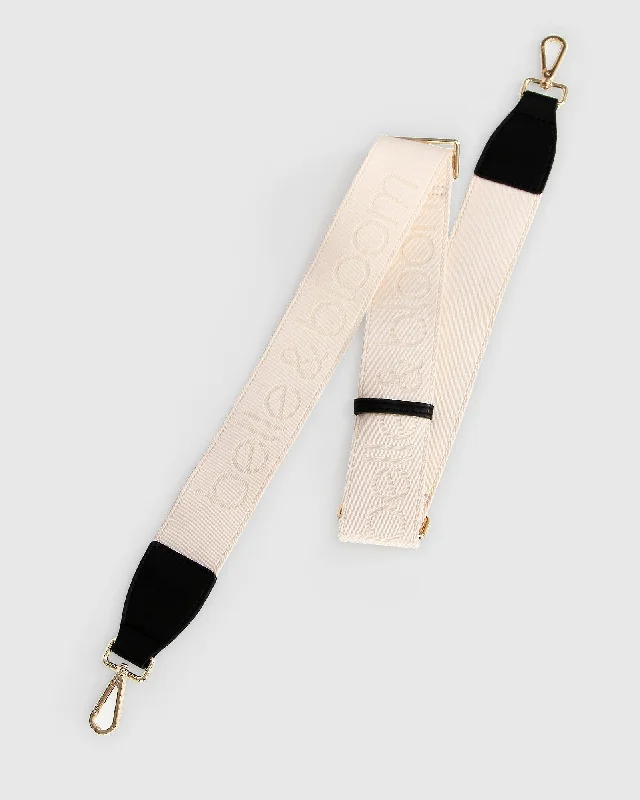 Eco-friendly money clips made from sustainable materials Vegan Leather Passport Covers & Wallets for Environmentally Conscious PeopleClassic Weft Shoulder Strap - Cream/Black
