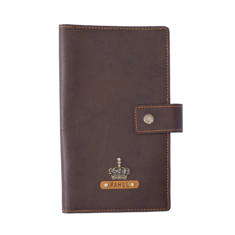 Stainless steel money clips for durability Beaded Passport Covers & Wallets with Bohemian Vibe for Festival GoersDark Brown Travel Passport Holder