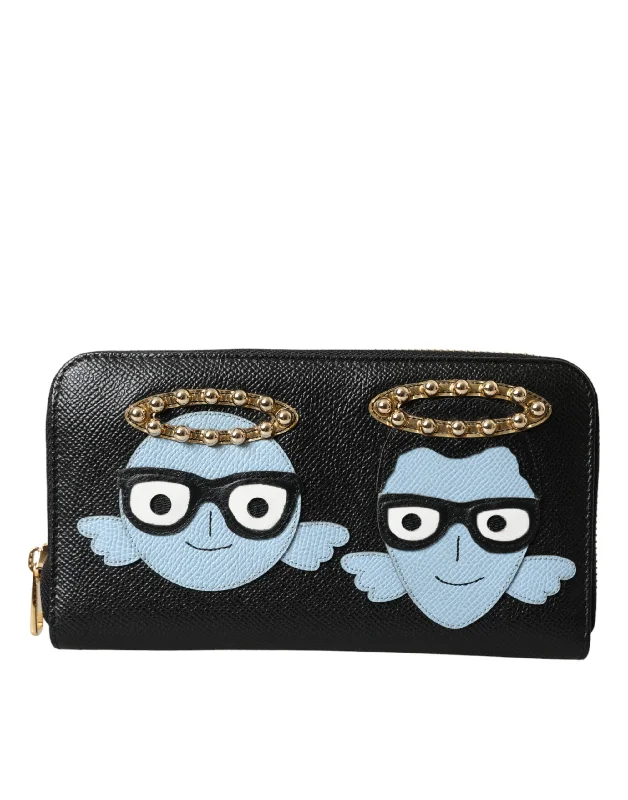 Lightweight money clips for travel Foldable Passport Covers & Wallets Made of Flexible PVC for Easy StorageDolce & Gabbana  blue Leather #DGFAMILY Zipper Continental Men Men's Wallet