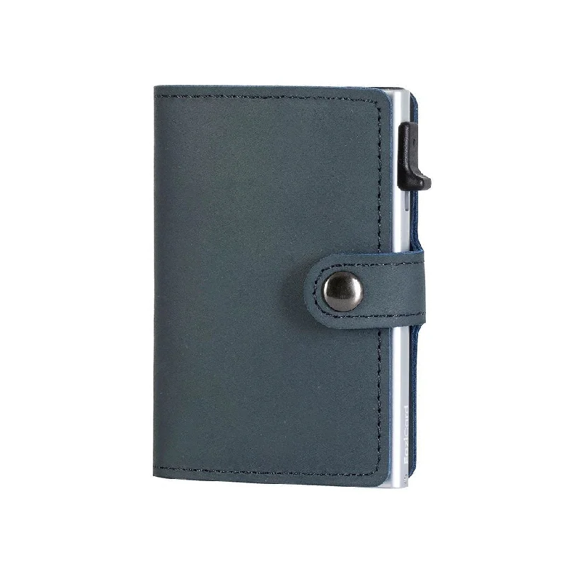 Money clips for holding large amounts of cash Cowhide Leather Passport Covers & Wallets with a Rustic Western LookEaziCard Genuine Leather Saddle RFID Wallet | Blue/Silver
