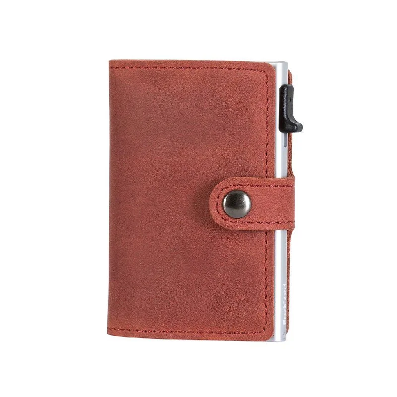 Stainless steel money clips for durability Colorful Floral-Printed Passport Covers & Wallets for Fashionable WomenEaziCard Genuine Leather Saddle RFID Wallet | Red/Silver