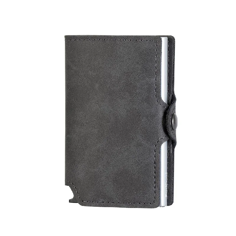 Vintage-style money clips for collectors Foldable Passport Covers & Wallets Made of Flexible PVC for Easy StorageEaziCard RFID PU Leather Vintage Pattern Wallet | Grey/Silver