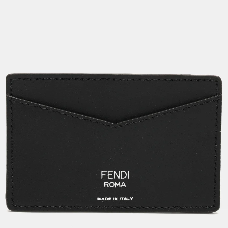 Money clips with RFID protection Antique Copper Passport Covers & Wallets with Intricate Engravings for CollectorsFendi Black Coated Canvas And Leather Card Holder