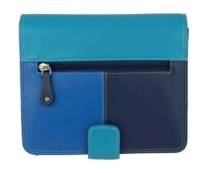 Eco-friendly money clips made from sustainable materials RFID-Blocking Passport Covers & Wallets in Sleek Black for Business TripsFranco Bonini - Ladies Leather Organiser Handbag - Blue/Multi
