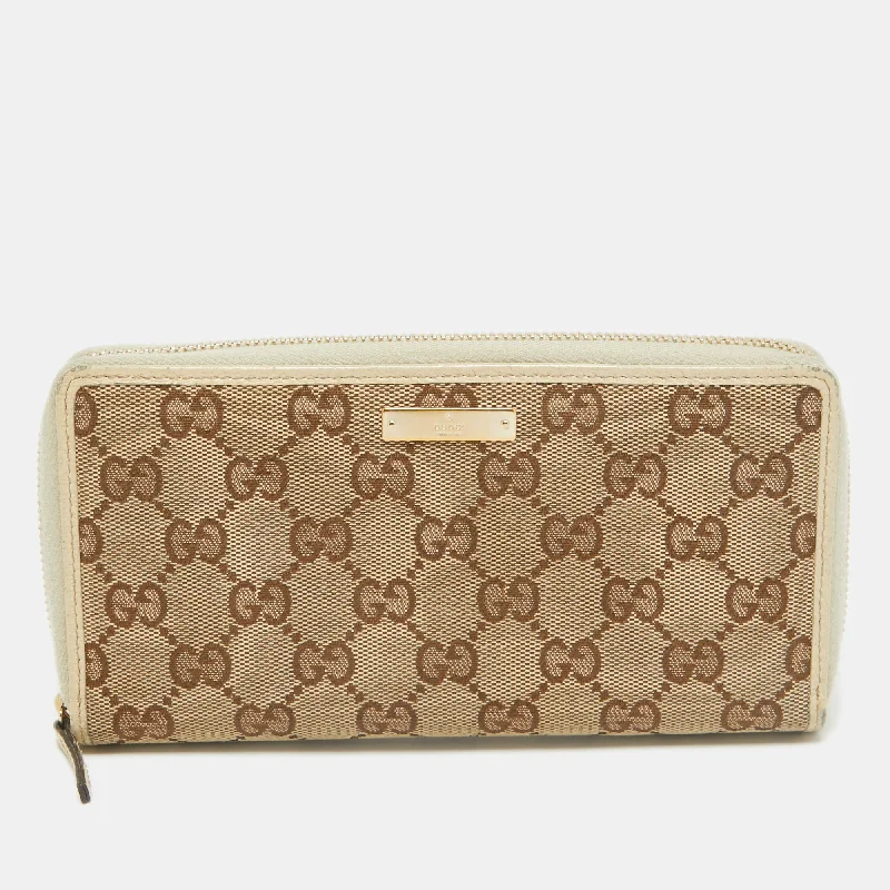 Custom money clips for corporate gifts Monogrammed Leather Passport Covers & Wallets as Personalized GiftsGucci Beige Gg Canvas And Leather Zip Continental Wallet