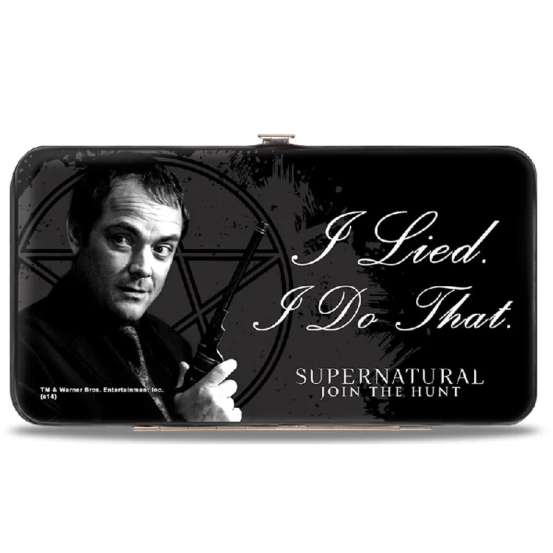 Vintage-style money clips for collectors Waterproof Nylon Passport Covers & Wallets for Outdoor AdventuresHinged Wallet - Crowley I LIED- I DO THAT Pentagram Black Grays White Vintage-style money clips for collectors Waterproof Nylon Passport Covers & Wallets for Outdoor AdventuresHinged Wallet - Crowley I LIED- I DO THAT Pentagram Black Grays White