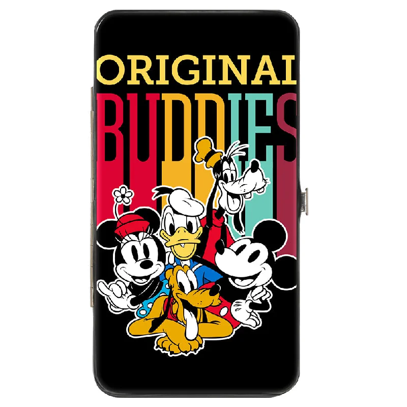 Vintage-style money clips for collectors RFID-Blocking Passport Covers & Wallets in Sleek Black for Business TripsHinged Wallet - Mickey Mouse and Friends ORIGINAL BUDDIES Group Pose Black/Multi Color