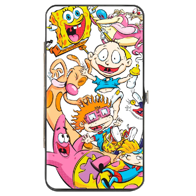 How to clean and maintain metal money clips Minimalist Carbon Fiber Passport Covers & Wallets for Modern MenHinged Wallet - Nick 90's 9-Character Mash Up Collage + NICKELODEON Splat Logo White