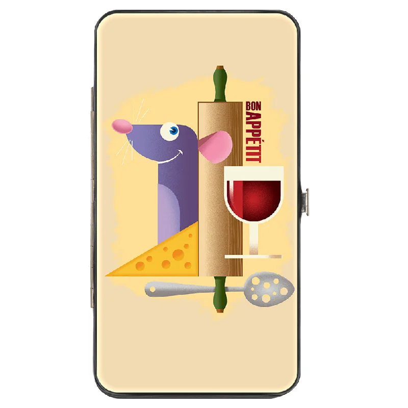 How to clean and maintain metal money clips Laser-Cut Metal Passport Covers & Wallets with Geometric Designs for Tech-SavvyHinged Wallet - Ratatouille Remy BON APPETIT Hiding Pose + Text Logo Beige Reds