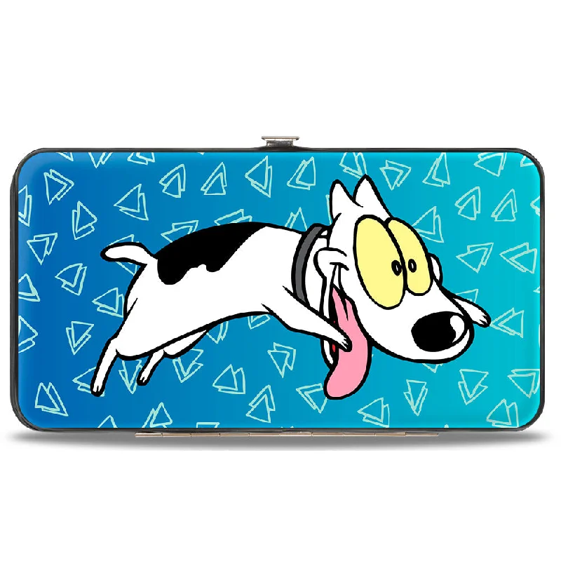 Custom money clips for corporate gifts Animal-Print Passport Covers & Wallets for Trendy FashionistasHinged Wallet - Rocko's Modern Life Spunky Pose + Logo Blues White