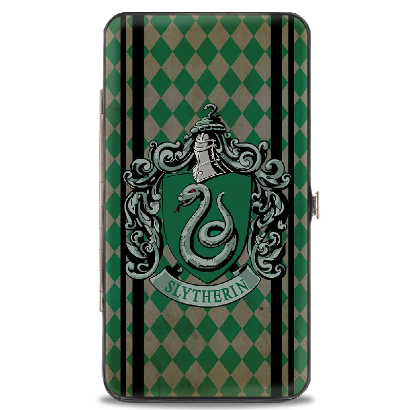Money clips with built-in bottle openers Embroidered Silk Passport Covers & Wallets with Gold Thread for Special OccasionsHinged Wallet - SLYTHERIN Crest Stripes Diamonds Greens Black Money clips with built-in bottle openers Embroidered Silk Passport Covers & Wallets with Gold Thread for Special OccasionsHinged Wallet - SLYTHERIN Crest Stripes Diamonds Greens Black