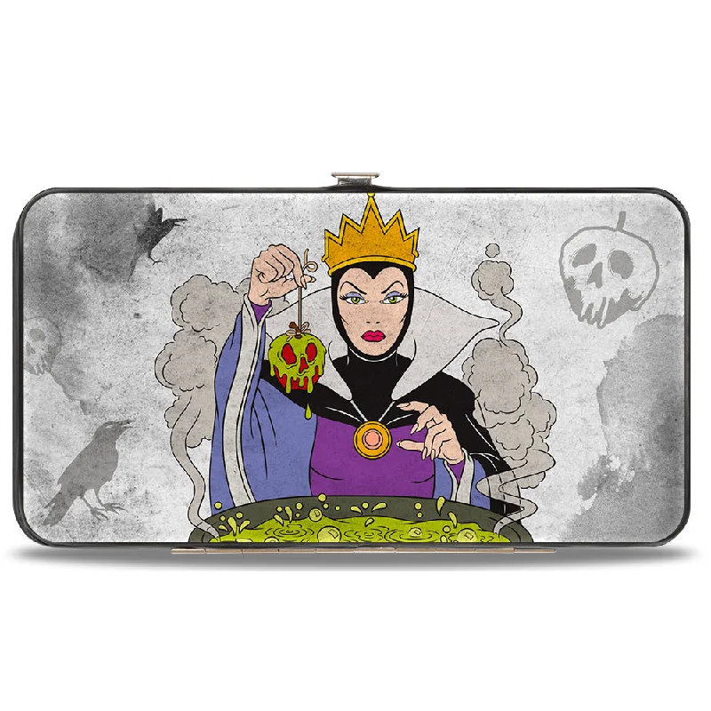 Personalized engraved money clips for men Beaded Passport Covers & Wallets with Bohemian Vibe for Festival GoersHinged Wallet - Snow White's Evil Queen Cauldron Pose + ONCE UPON A TIME Tale Grays