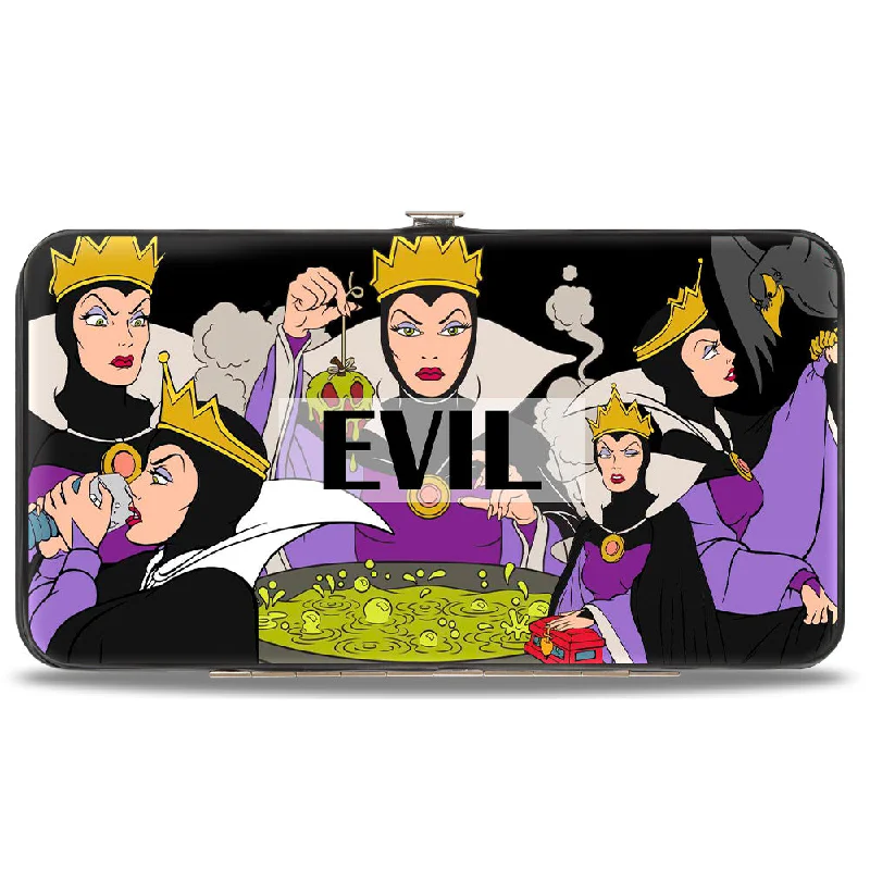 Money clips with built-in bottle openers Cartoon-Themed Passport Covers & Wallets for Kids and Young AdultsHinged Wallet - Snow White's EVIL QUEEN Poses Collage Black