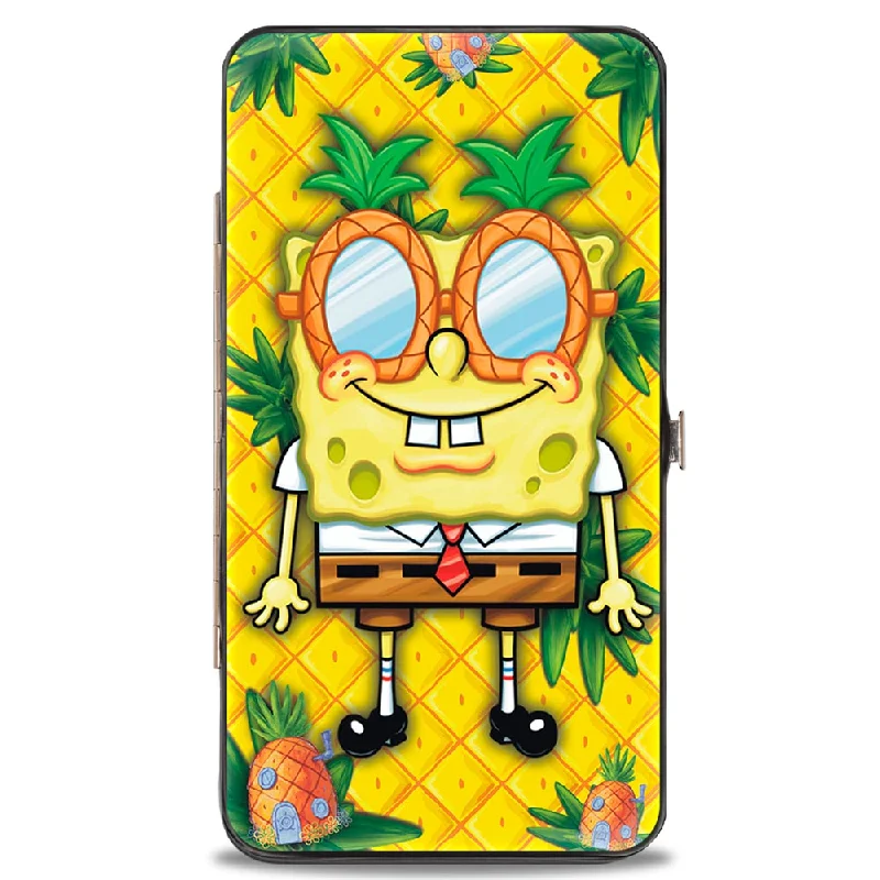 Money clips with built-in bottle openers Magnetic-Closure Passport Covers & Wallets for Quick AccessHinged Wallet - SpongeBob Pineapple Eyes + SpongeBob & Patrick Starfish Pose Pineapple Gold