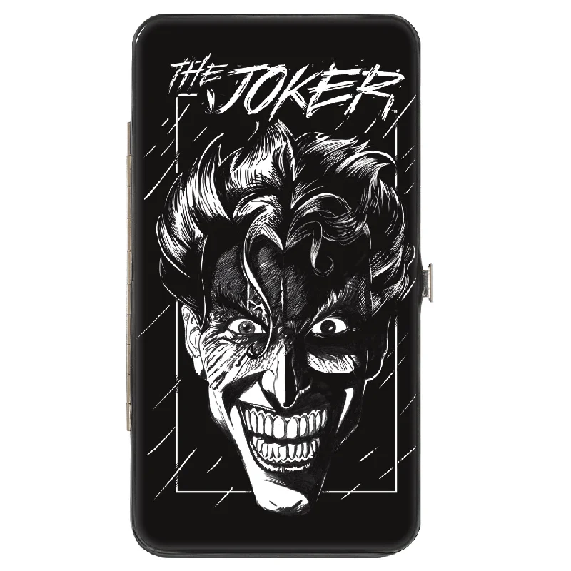 Money clips with magnetic closure Foldable Passport Covers & Wallets Made of Flexible PVC for Easy StorageHinged Wallet - THE JOKER Smiling Face Sketch Black/White Money clips with magnetic closure Foldable Passport Covers & Wallets Made of Flexible PVC for Easy StorageHinged Wallet - THE JOKER Smiling Face Sketch Black/White