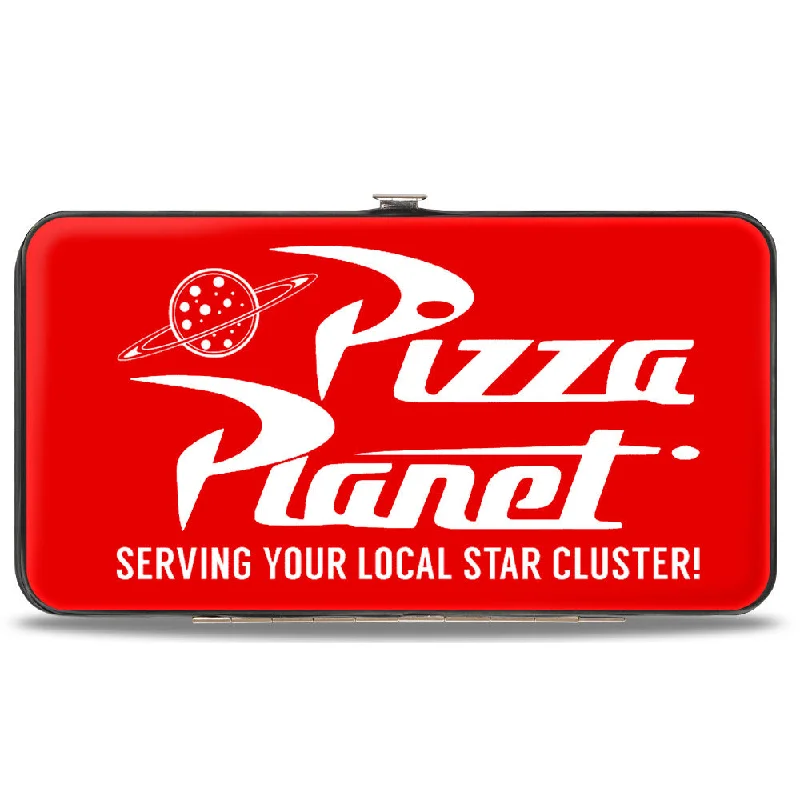 Personalized engraved money clips for men Colorful Floral-Printed Passport Covers & Wallets for Fashionable WomenHinged Wallet - Toy Story PIZZA PLANET SERVING YOUR LOCAL STAR CLUSTER + Checker Red White