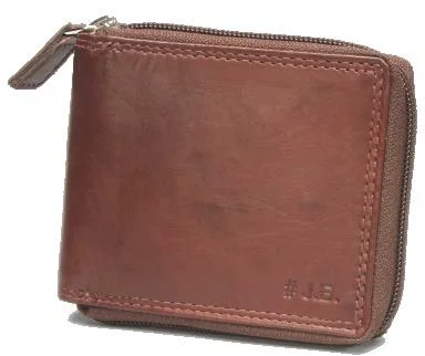 Personalized engraved money clips for men Laser-Cut Metal Passport Covers & Wallets with Geometric Designs for Tech-SavvyJohnny Black Bavaria Zip Around Leather Wallet - RFID | Brown