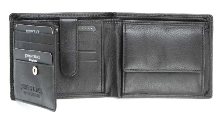 Money clips with RFID protection Animal-Print Passport Covers & Wallets for Trendy FashionistasJohnny Black Chicago 8CC Leather Wallet - RFID | Black