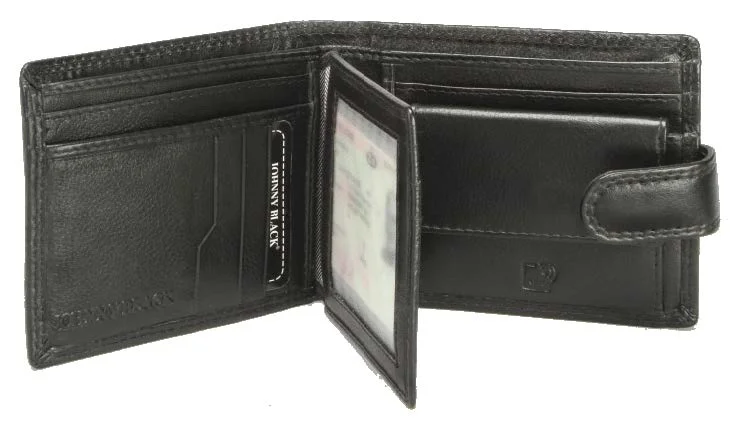 Money clips with magnetic closure Leather Passport Covers & Wallets with Handmade Stitching for Luxury TravelersJohnny Black Chicago 9CC Bi-fold Leather Wallet - RFID | Black