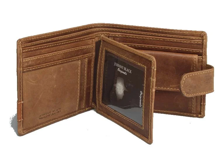 Personalized engraved money clips for men Silver-Plated Passport Covers & Wallets with Gemstone Accents for Elegant WomenJohnny Black Rugged Leather 9CC Wallet | Brown