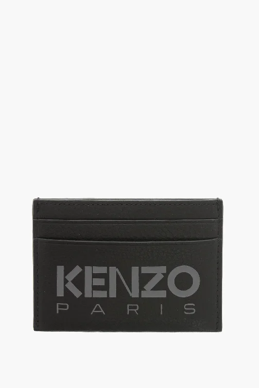 Stainless steel money clips for durability Animal-Print Passport Covers & Wallets for Trendy FashionistasKenzo Textured Leather Cardholder With Maxi Logo