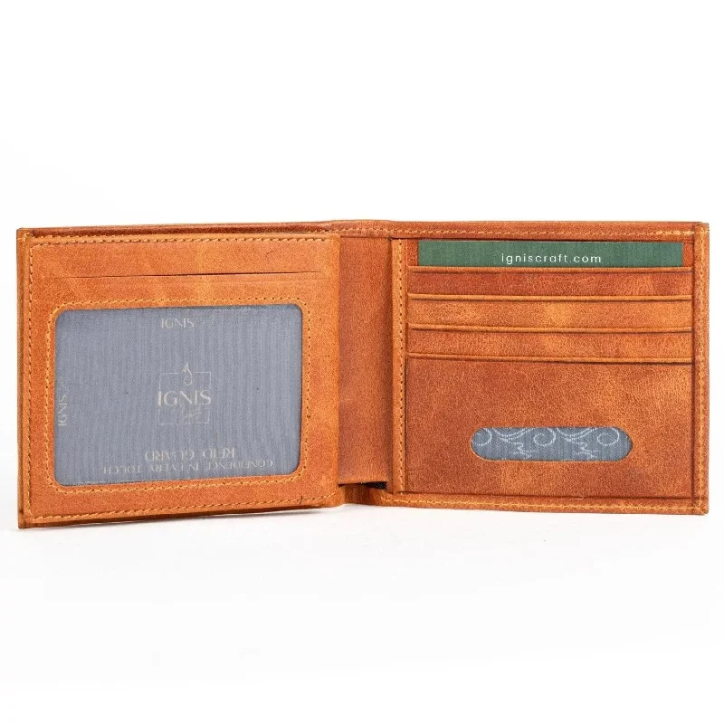 Custom money clips for corporate gifts Foldable Passport Covers & Wallets Made of Flexible PVC for Easy StorageBifold Leather Wallet | Companion Amber