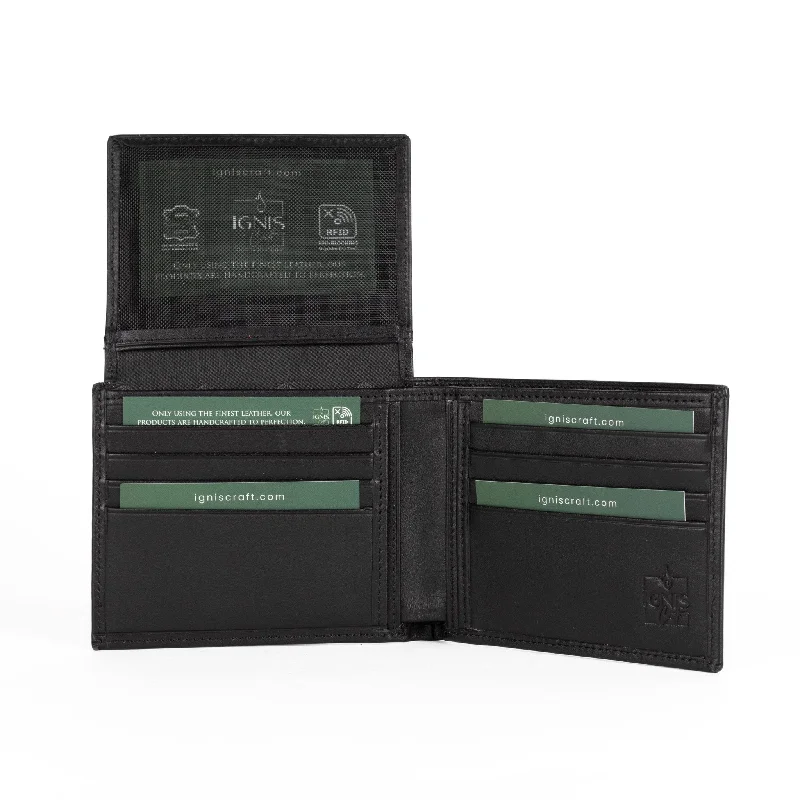 Vintage-style money clips for collectors Silver-Plated Passport Covers & Wallets with Gemstone Accents for Elegant WomenMens Leather Bifold Wallet | Origin Solstice Onyx