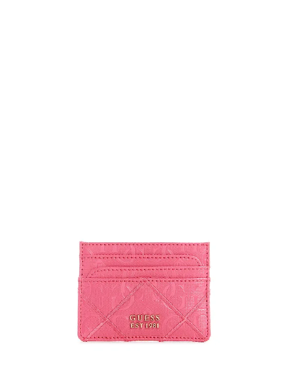 Stainless steel money clips for durability Embroidered Silk Passport Covers & Wallets with Gold Thread for Special OccasionsMagenta Caddie Card Holder
