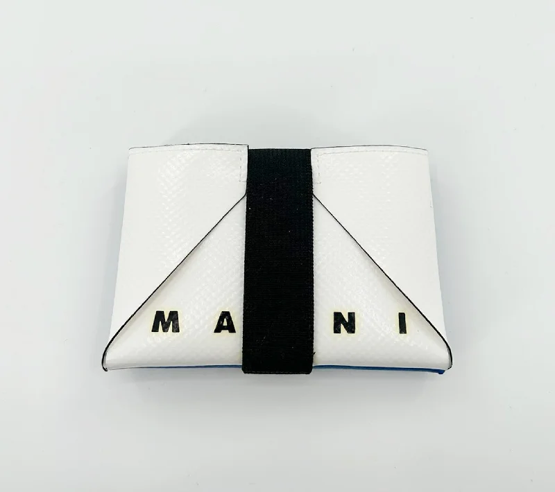 Stainless steel money clips for durability Animal-Print Passport Covers & Wallets for Trendy FashionistasMarni Polyester Document Holder - White/Navy