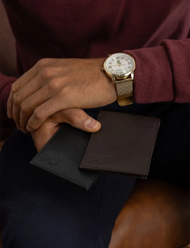 Luxury leather money clips with card slots Foldable Passport Covers & Wallets Made of Flexible PVC for Easy StorageMENS LEATHER BIFOLD WALLET