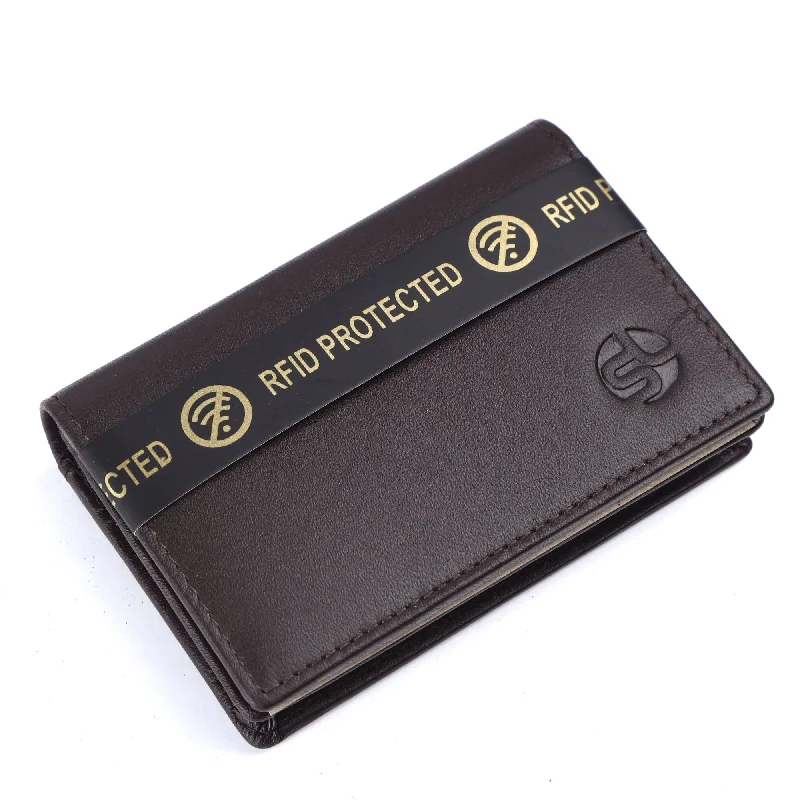 Custom money clips for corporate gifts Vintage-Style Passport Covers & Wallets with Brass Hardware for Retro EnthusiastsMENS LEATHER RFID CARD HOLDER 54110